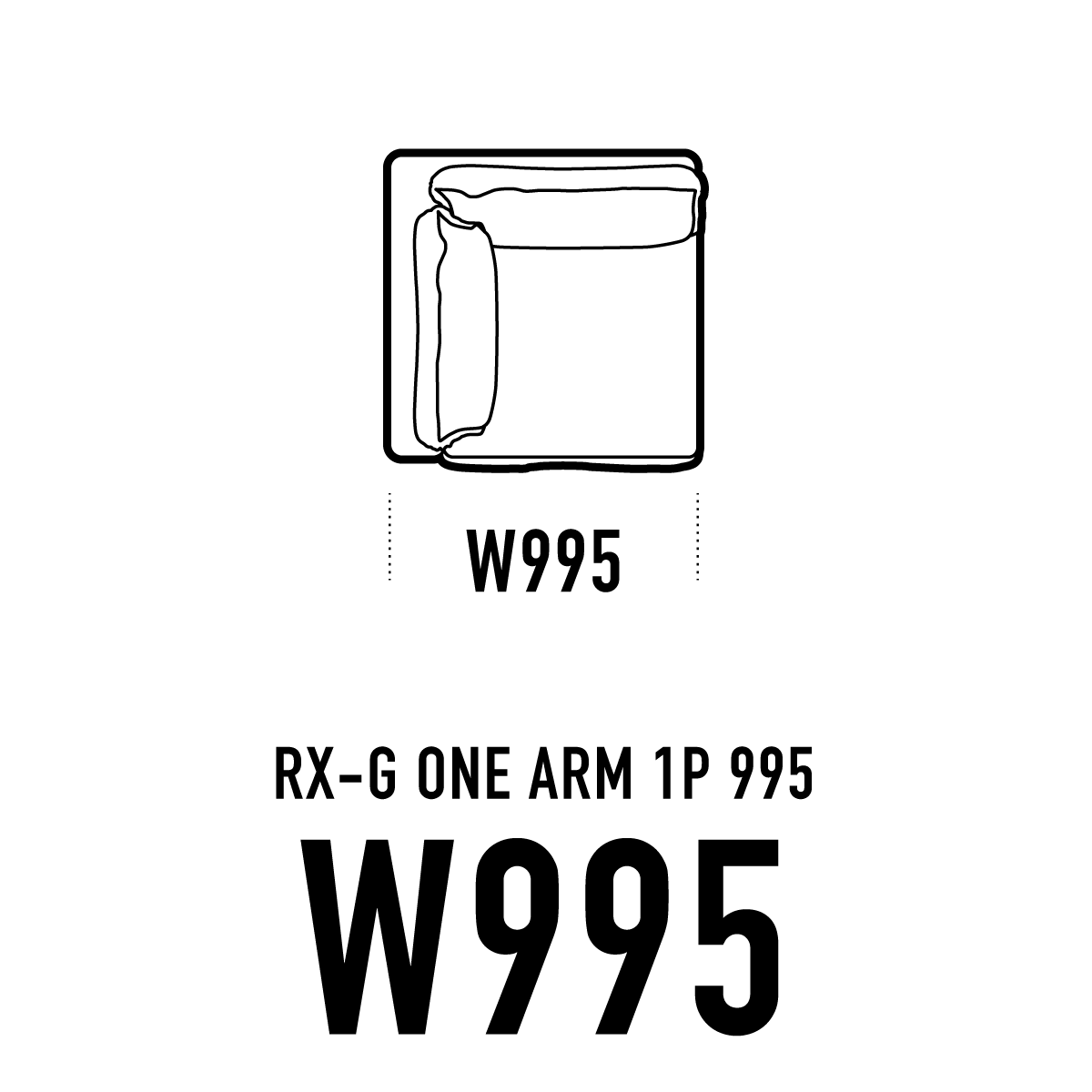 RX-Gソファ ワンアーム 1P W995