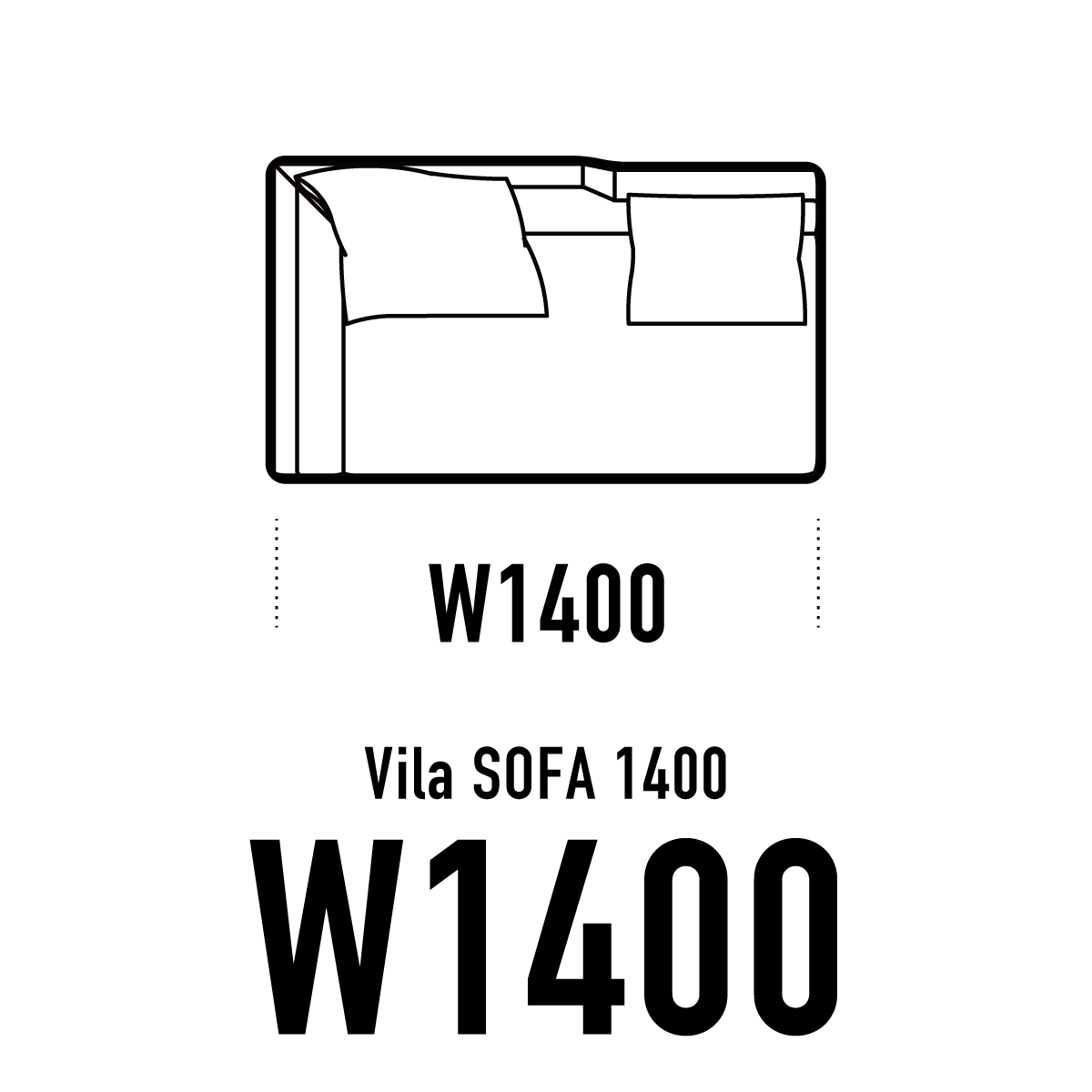 Vilaソファ W1400