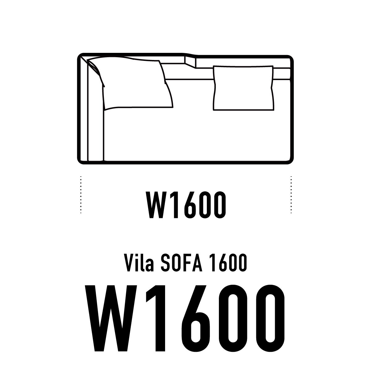 Vilaソファ W1600