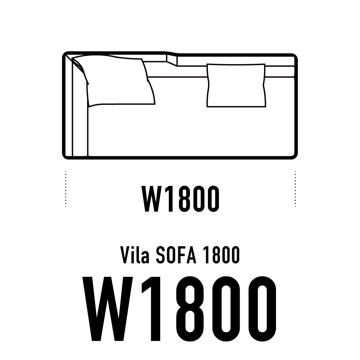 Vilaソファ W1800