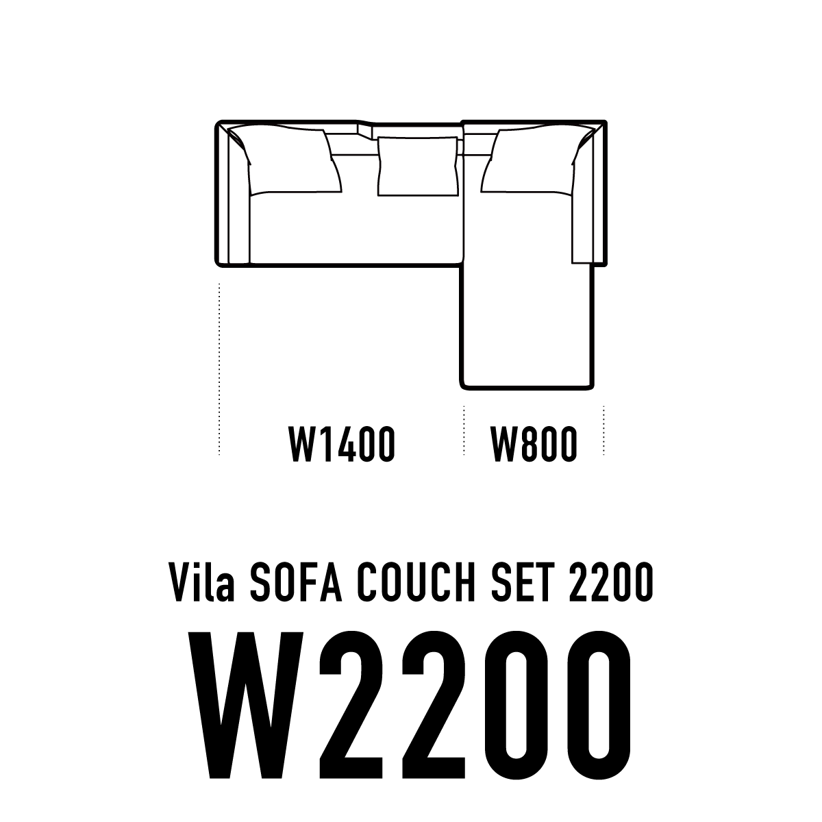 Vilaカウチソファ W2200