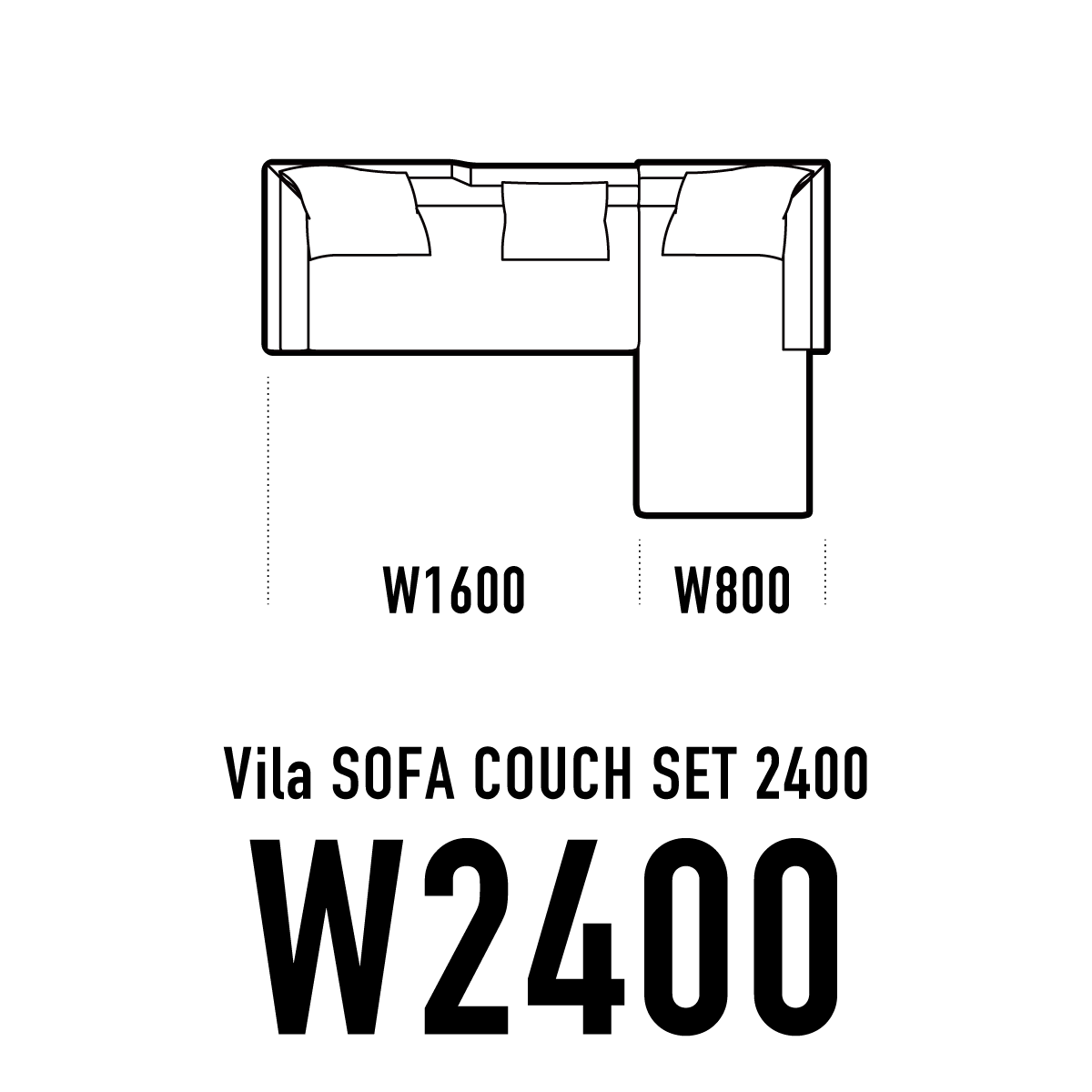 Vilaカウチソファ W2400
