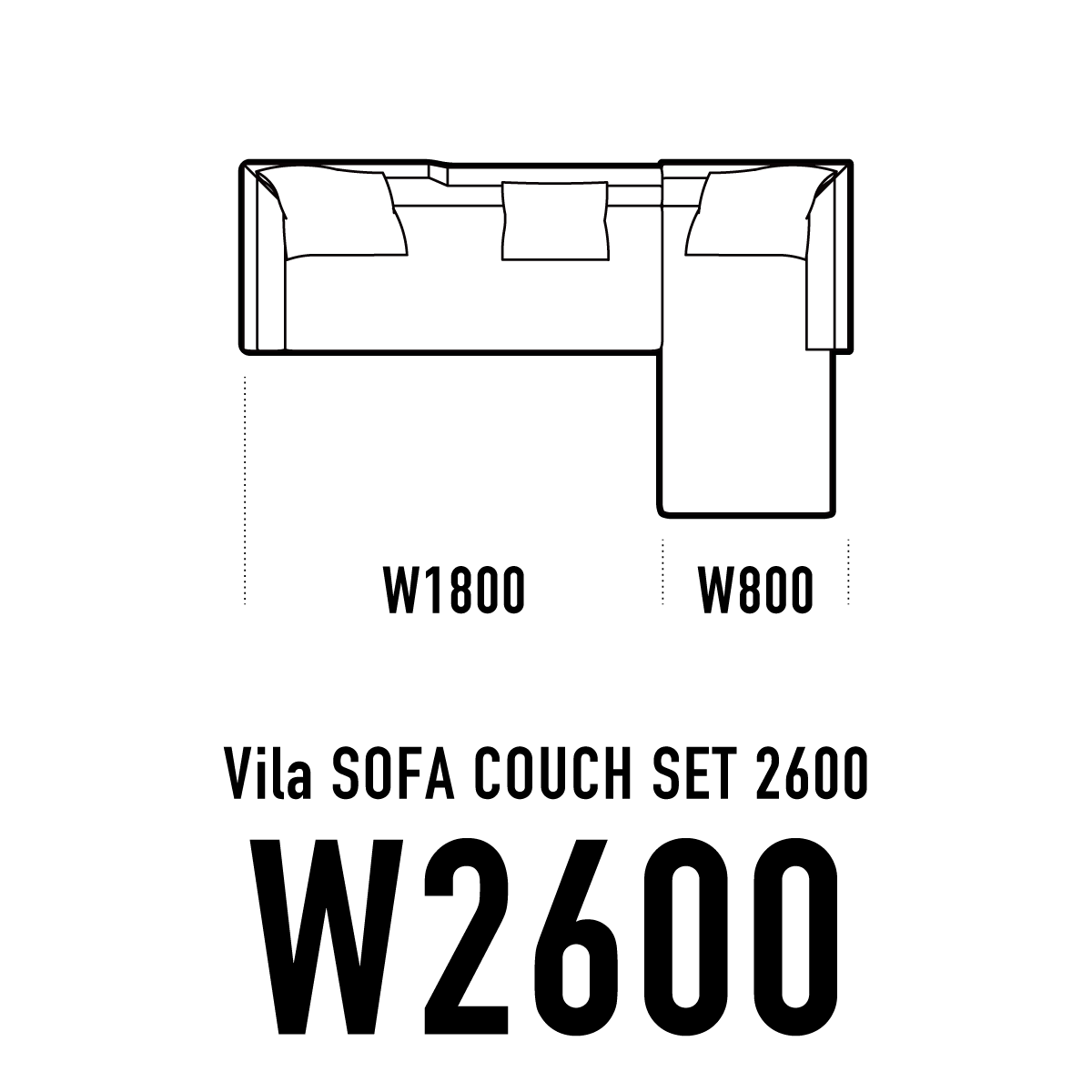 Vilaカウチソファ W2600