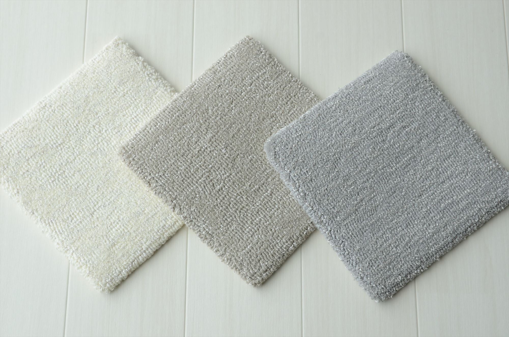 NO 梳毛ウール＆シルク ラグ／梳毛ウール80%シルク20%・12mmループ